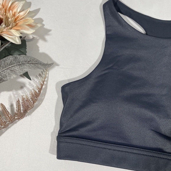 NWT 90 Degree by Reflex [ XS ] High Neck Sports Bra in Gunmetal‎ - Picture 3 of 12